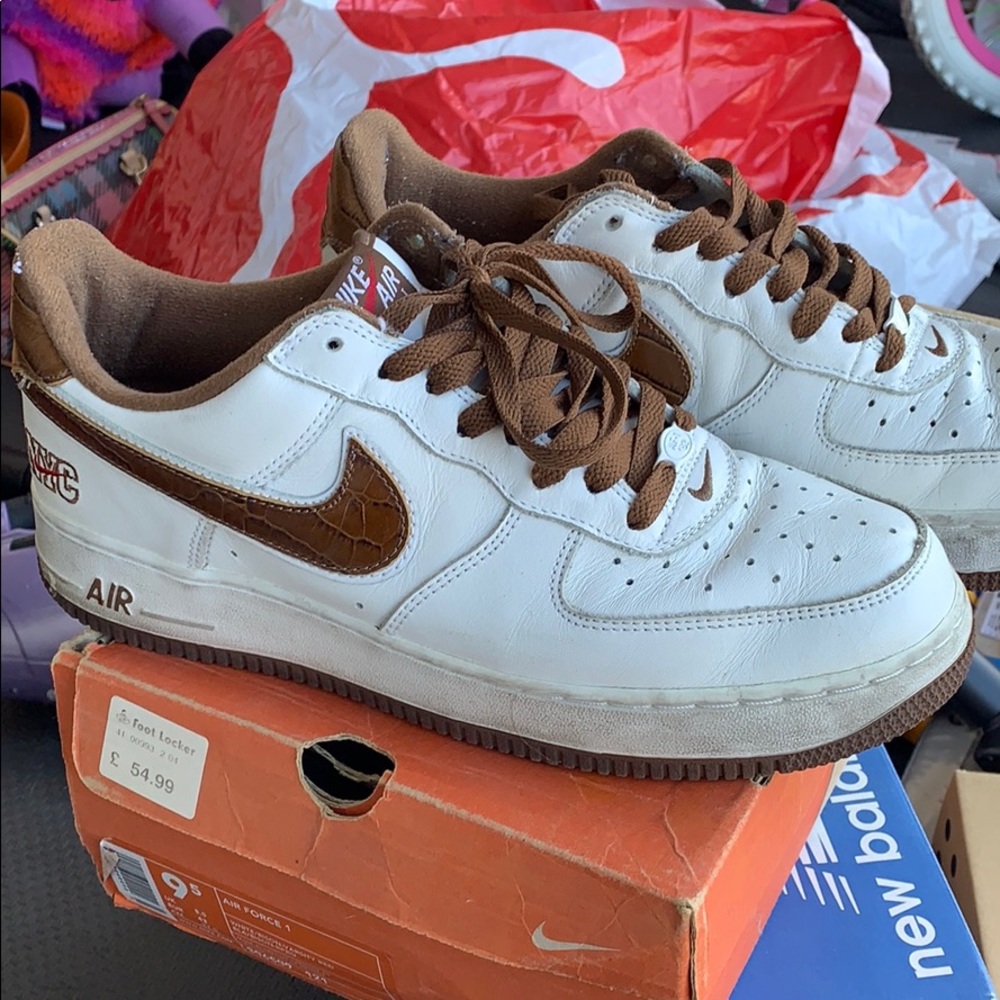 Nike Airforce 1 NYC brown leather and white